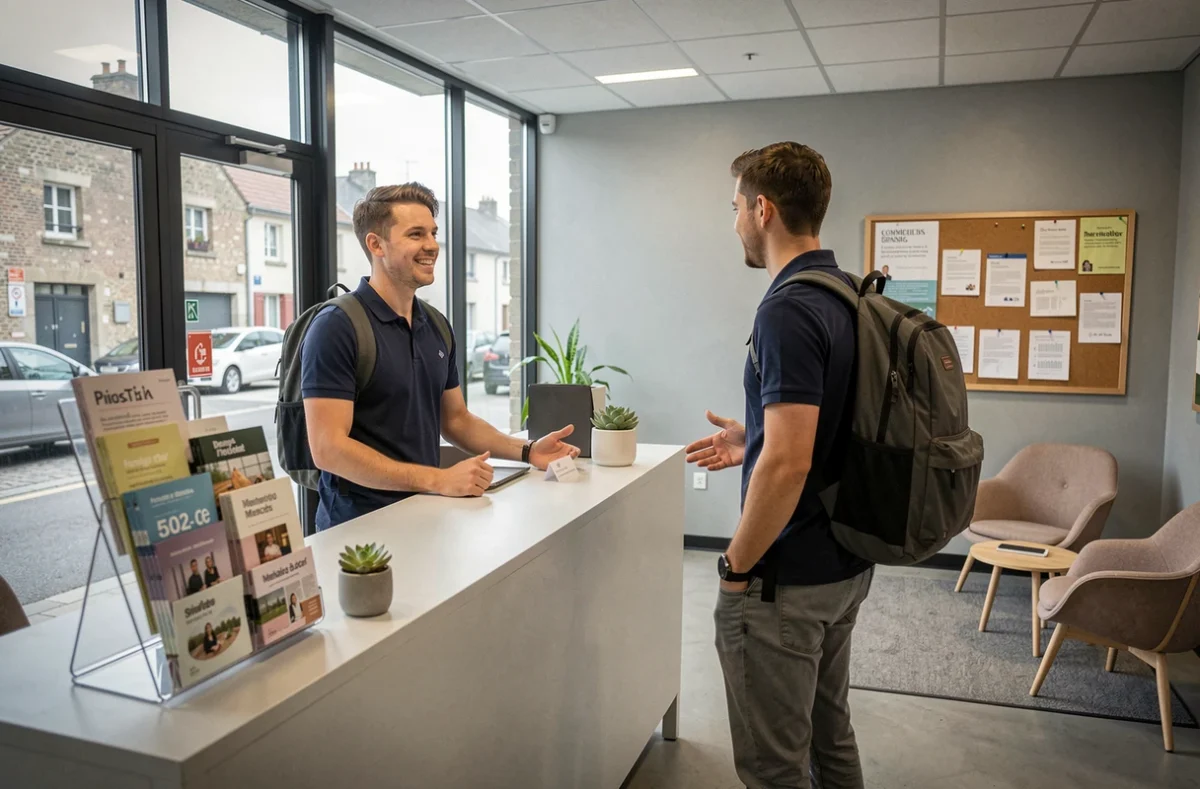 Accueil et tarifs d'un espace de coworking à Maisons-Alfort avec brochures et personnel