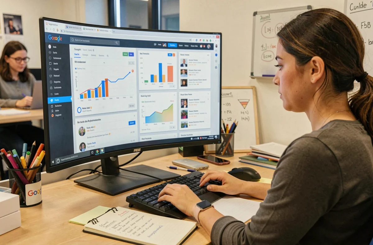 Analyste de l'agence Coudac évaluant le ROI e-commerce sur des campagnes Search et Social Ads