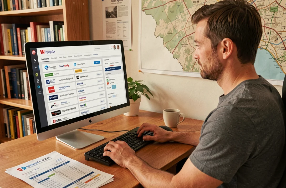 Utilisateur consultant l'annuaire Feedbax spécialisé dans les agences digitales en Centre-Val de Loire