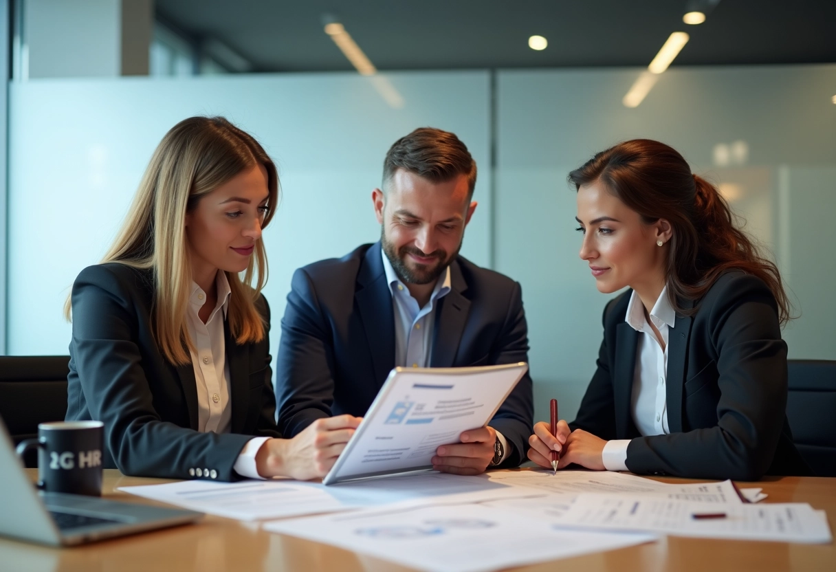 Equipe de professionnels HR collaborant autour d