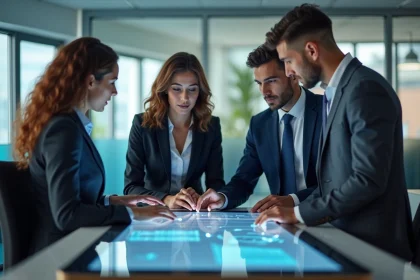 Groupe de conseillers divers dans un bureau moderne