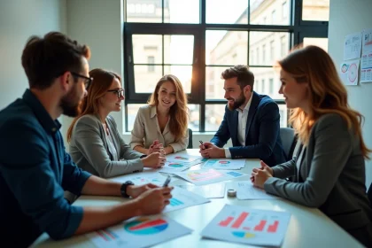 Professionnels créatifs collaborant autour d'une table