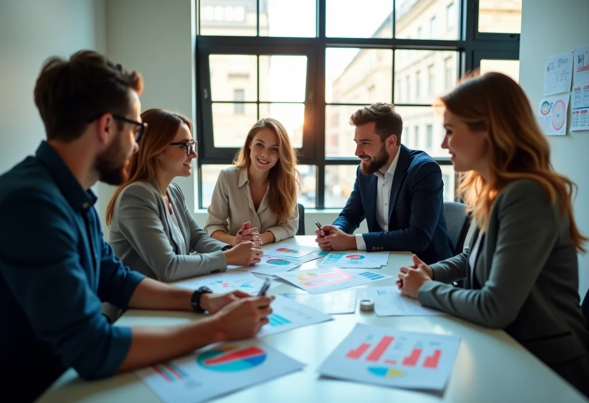 Professionnels créatifs collaborant autour d'une table