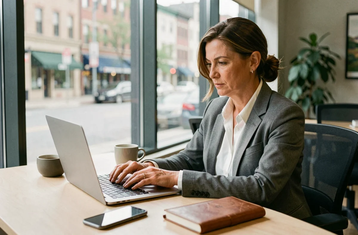Femme professionnelle travaillant dans un espace de coworking à Maisons-Alfort