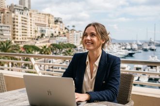 Jeune femme professionnelle souriante à Monaco