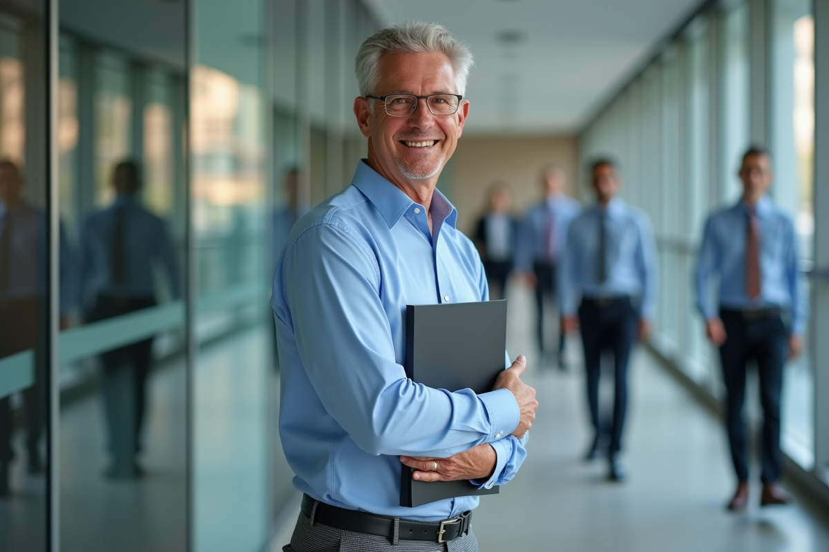 Homme d'affaires confiant dans un bureau moderne