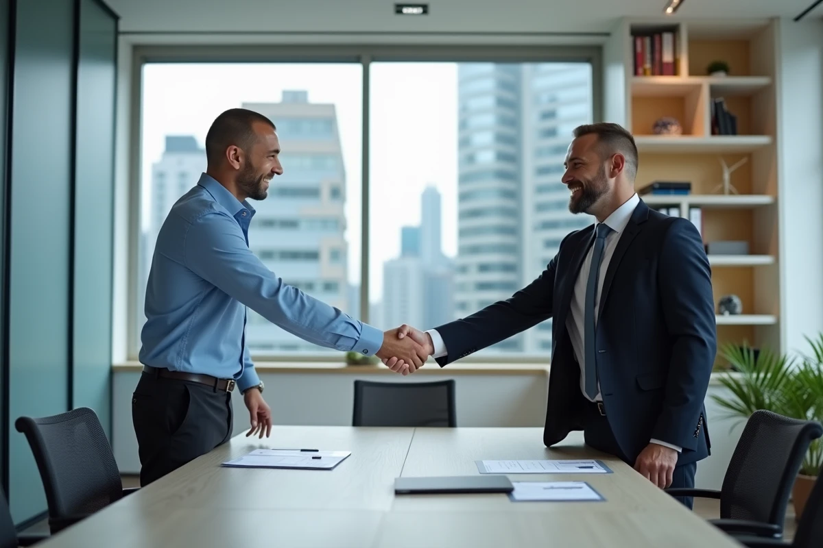 Homme serrant la main d