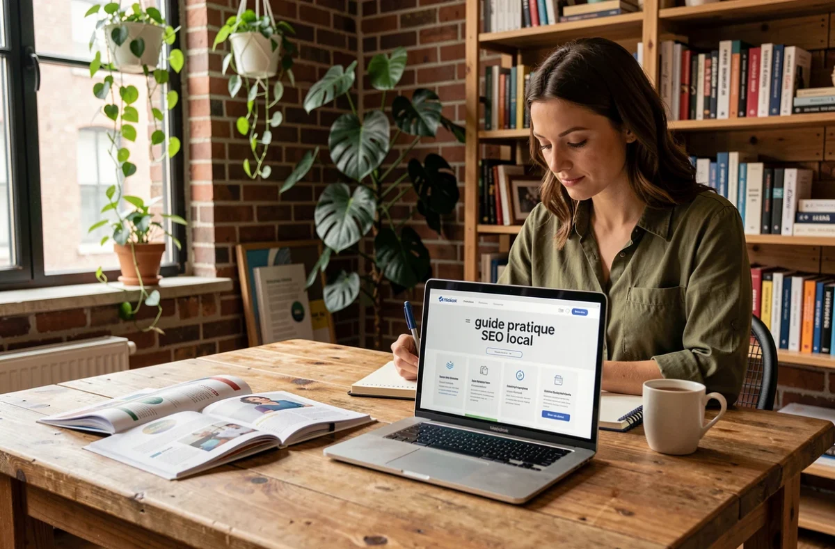 Consultante de La Casa Marketing consultant un guide pratique de SEO local pour accompagner des entreprises du Morbihan