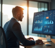 Professionnel confiant analysant des données marketing digitales